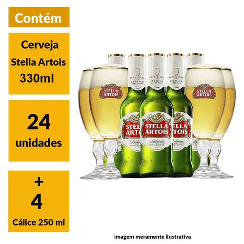 Super Kit Stella Artois (24 Cervejas + 4 Cálices)